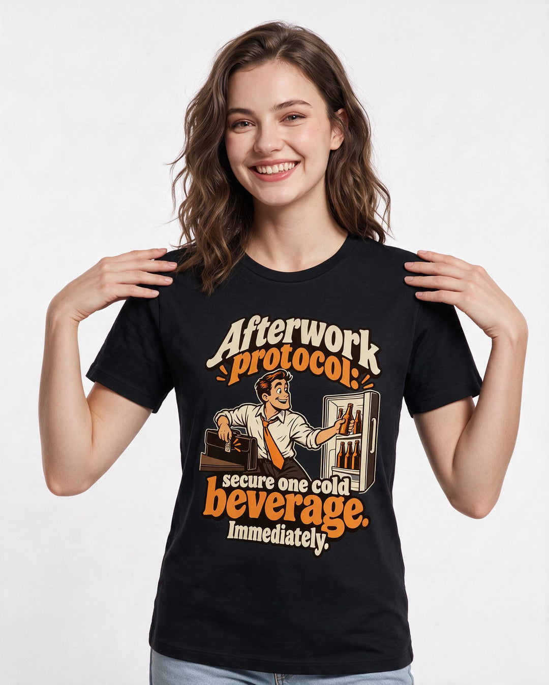 Beer Black T-Shirt for Women – Everyday Expression Graphic Tee product image 1