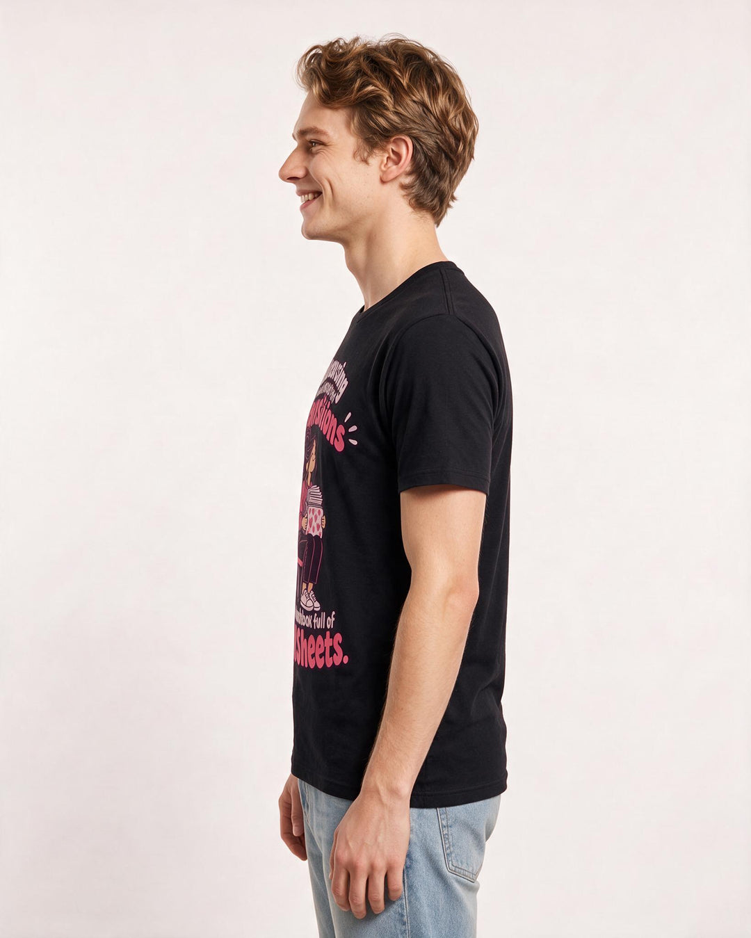 Teacher Black T-Shirt for Men – Everyday Expression Graphic Tee product image 2