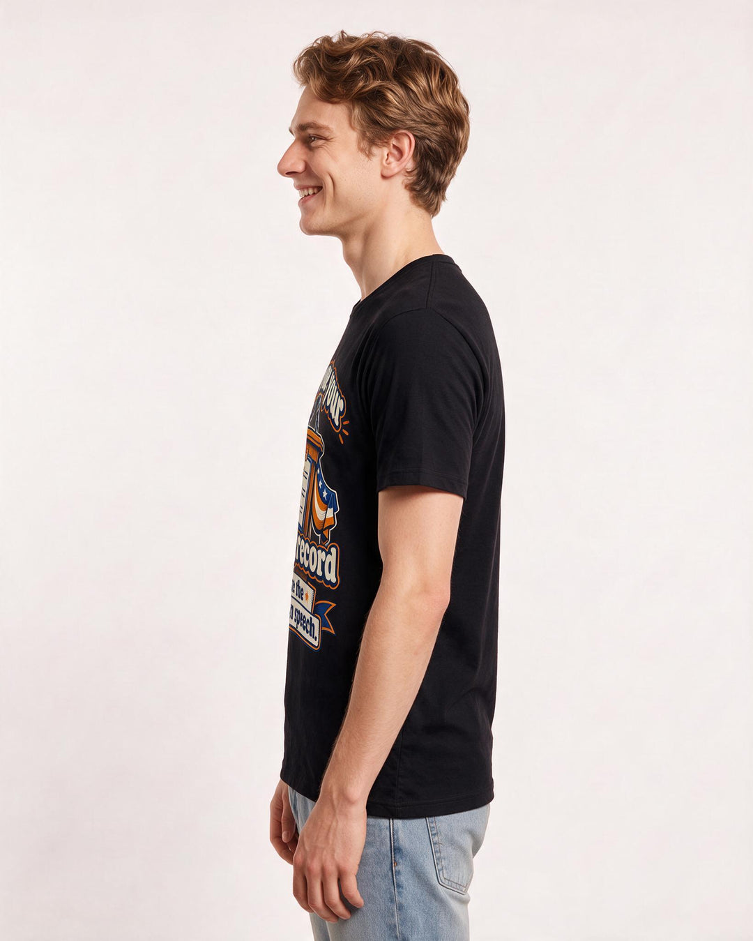 Political Statement Black T-Shirt for Men – Everyday Expression Graphic Tee product image 2