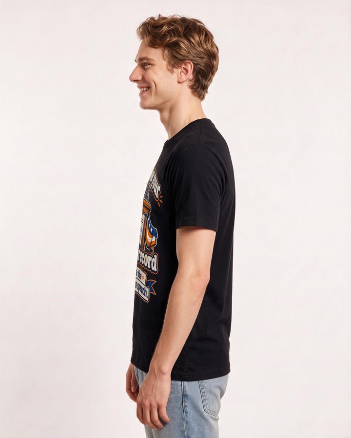 Political Statement Black T-Shirt for Men – Everyday Expression Graphic Tee product image 2