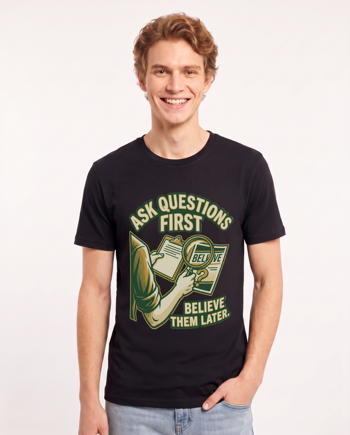 Political Statement Black T-Shirt for Men – Everyday Expression Graphic Tee product image 3