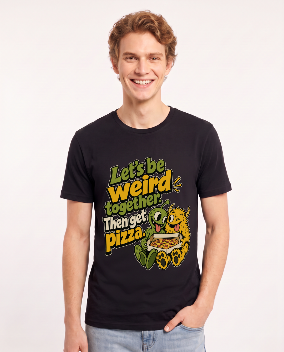Couples Black T-Shirt for Men – Everyday Expression Graphic Tee product image 3