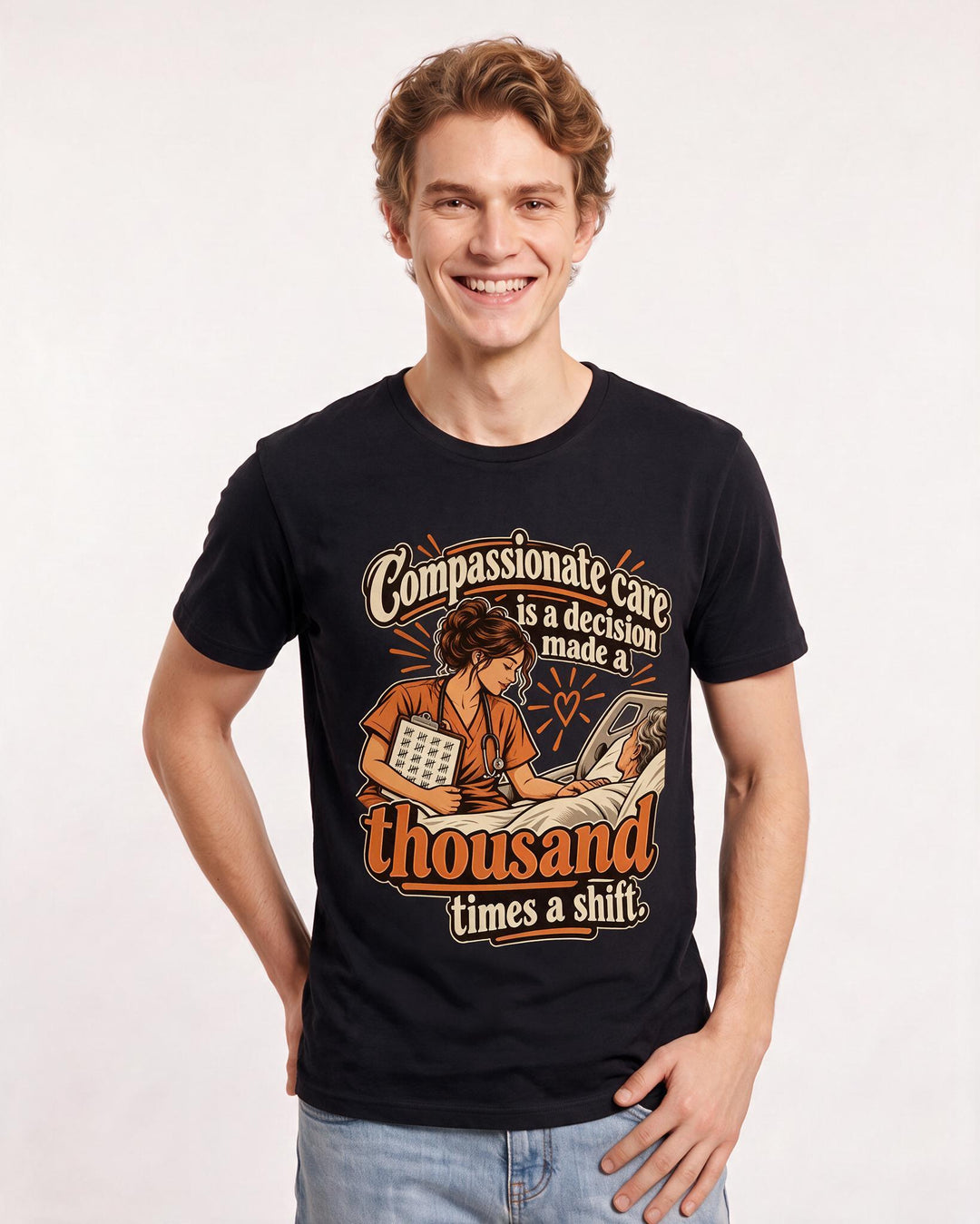 Nurse Black T-Shirt for Men – Nursing Life Graphic Tee product image 1
