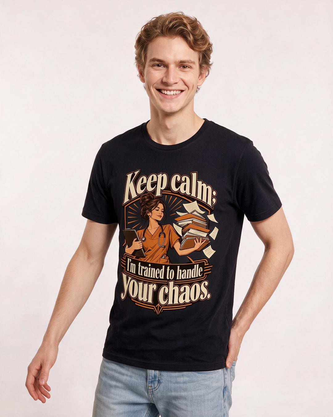Nurse Black T-Shirt for Men – Nursing Life Graphic Tee product image 1