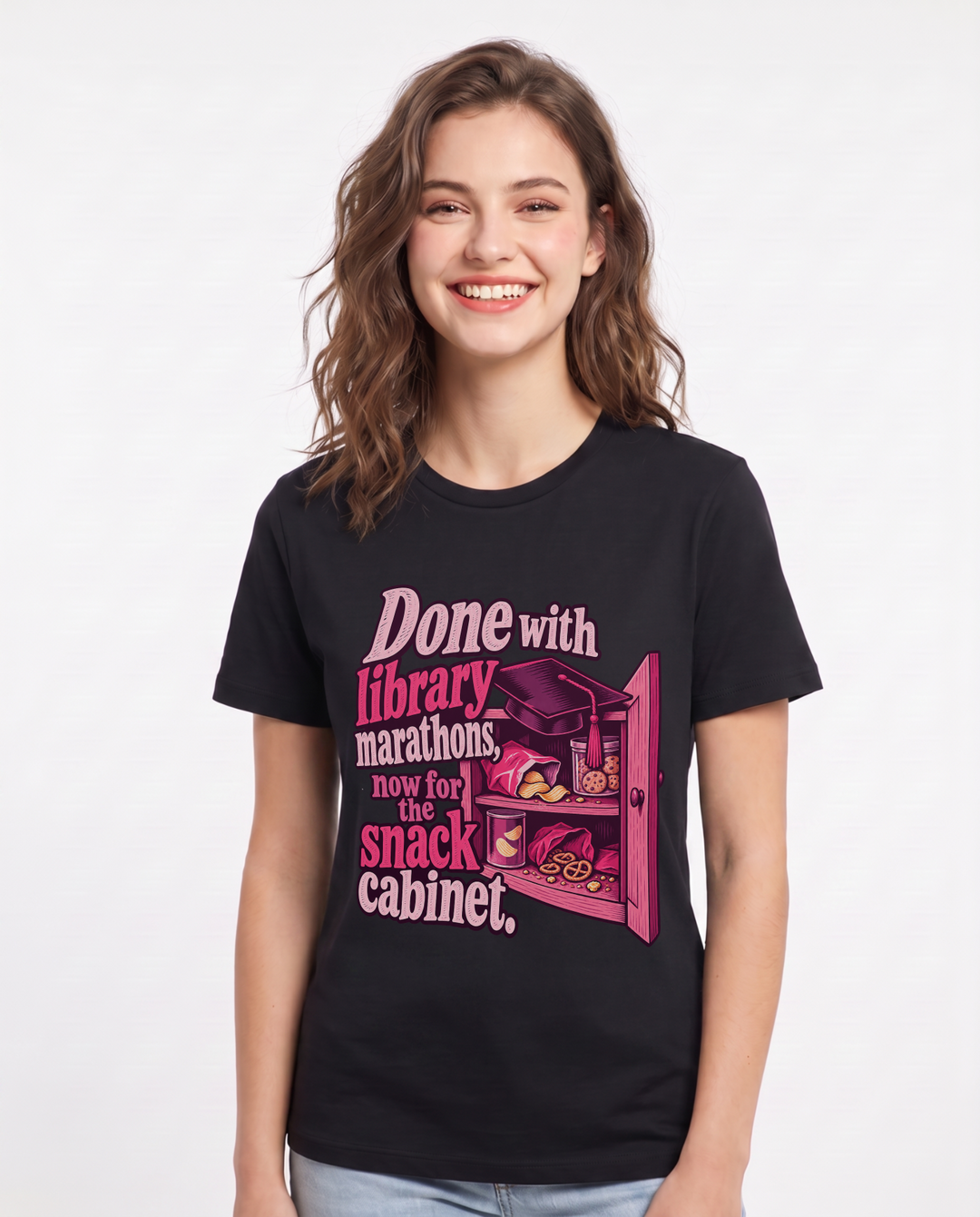 Graduation Black T-Shirt for Women – Everyday Expression Graphic Tee product image 3