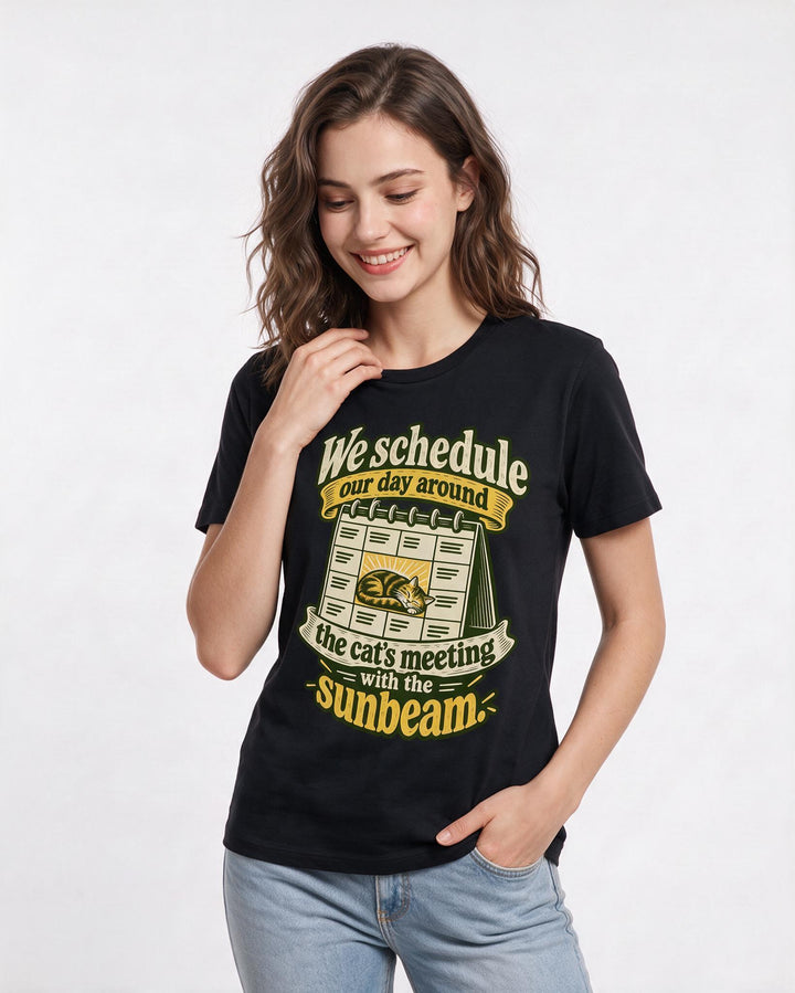 Cat Lover Black T-Shirt for Women – Everyday Expression Graphic Tee product image 1