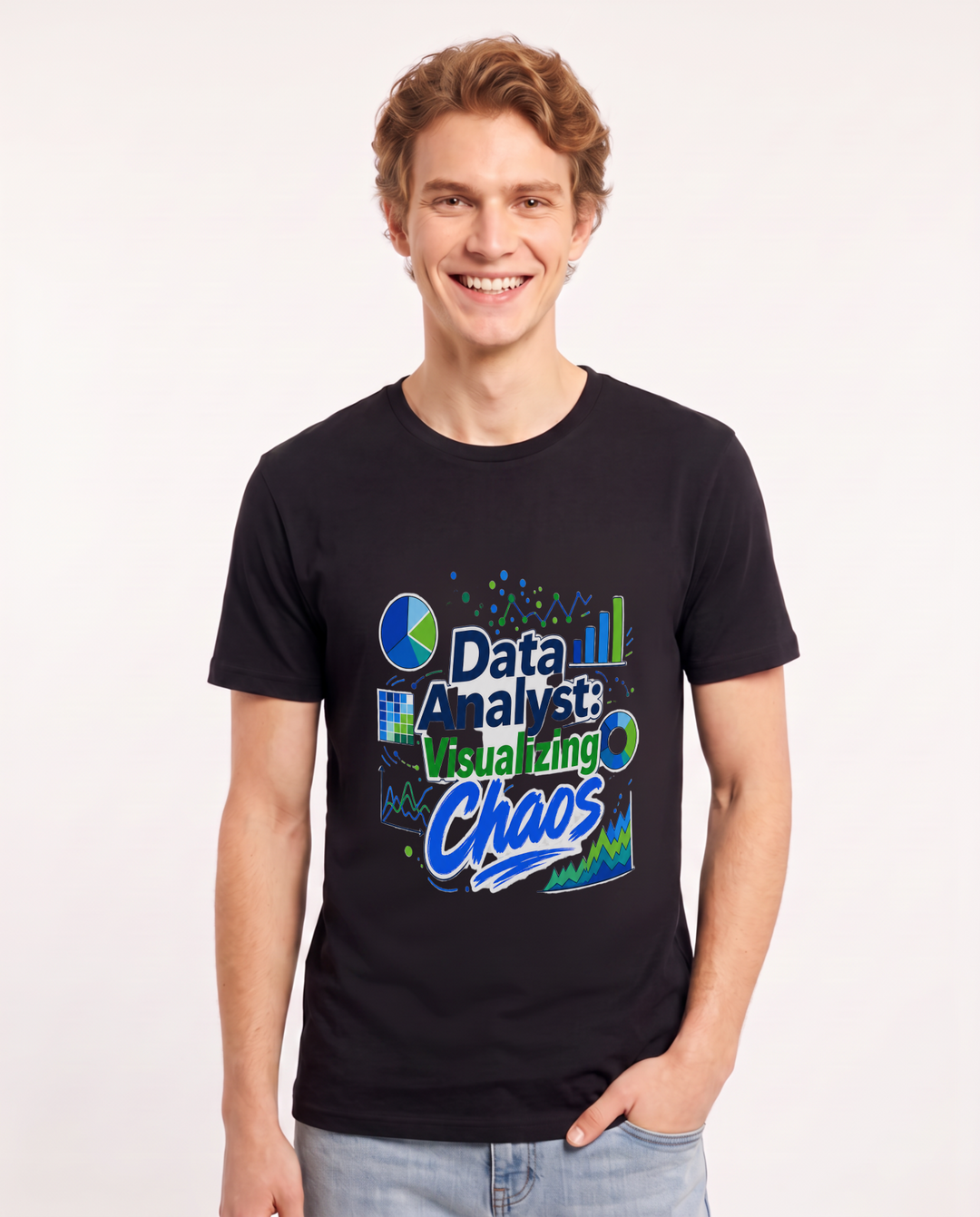 Data Analyst: Visualizing Chaos Men's Black T-Shirt product image 2