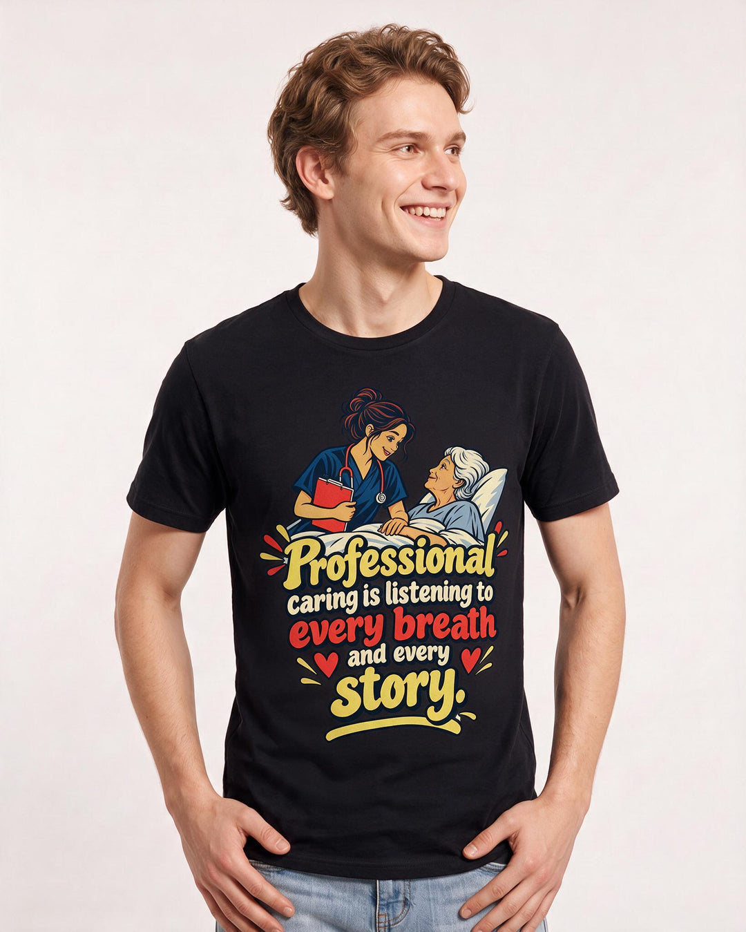 Nurse Black T-Shirt for Men – Nursing Life Graphic Tee product image 1