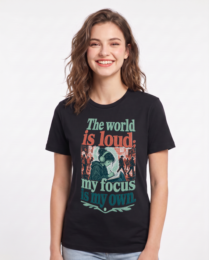 Neurodiversity Black T-Shirt for Women – Everyday Expression Graphic Tee product image 1