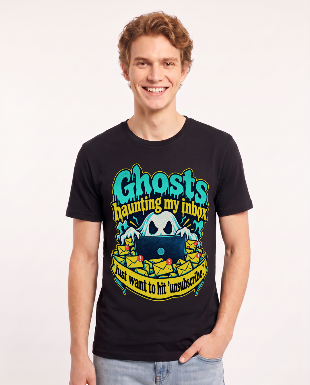 Halloween Black T-Shirt for Men – Halloween Theme Graphic Tee product image 3