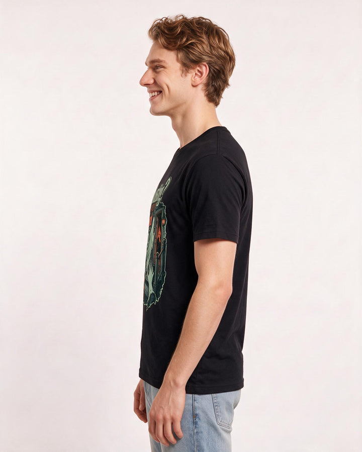 Halloween Black T-Shirt for Men – Halloween Theme Graphic Tee product image 2