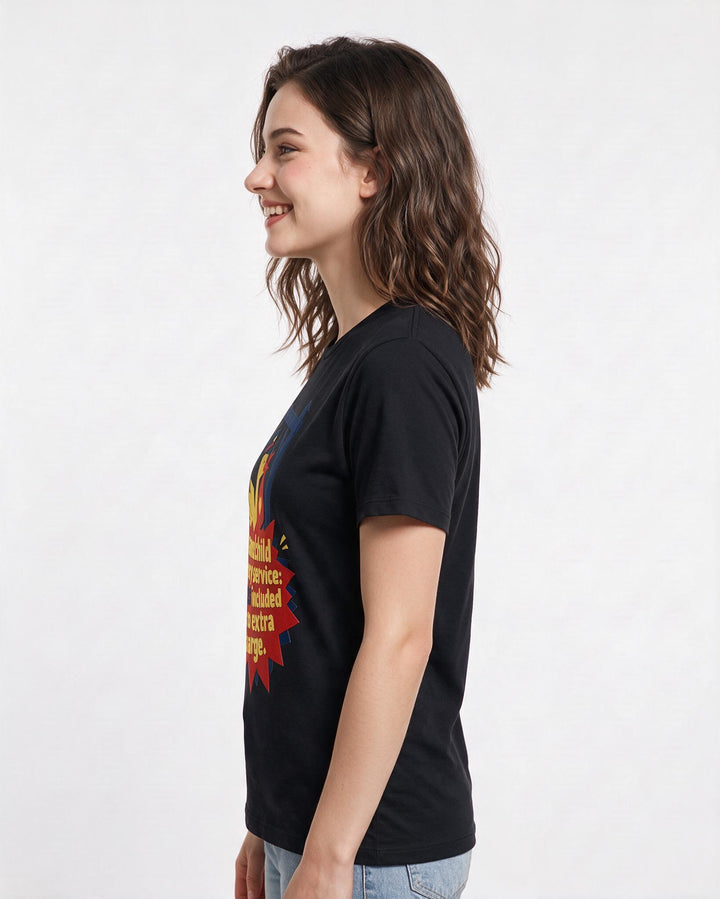 Graphic Women's Black T-Shirt - Grandchild delivery service: kisses product image 2