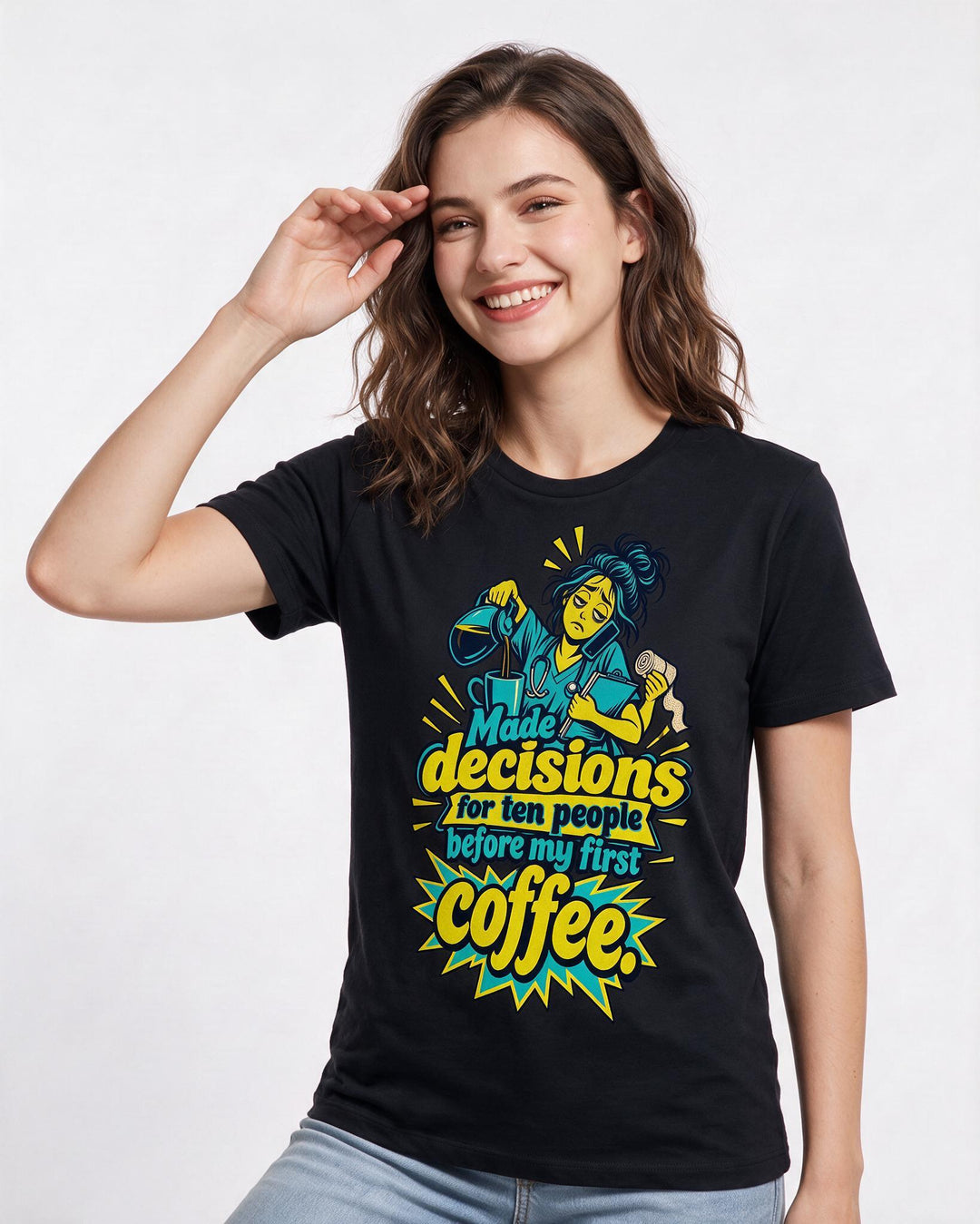 Nurse Black T-Shirt for Women – Nursing Life Graphic Tee product image 1