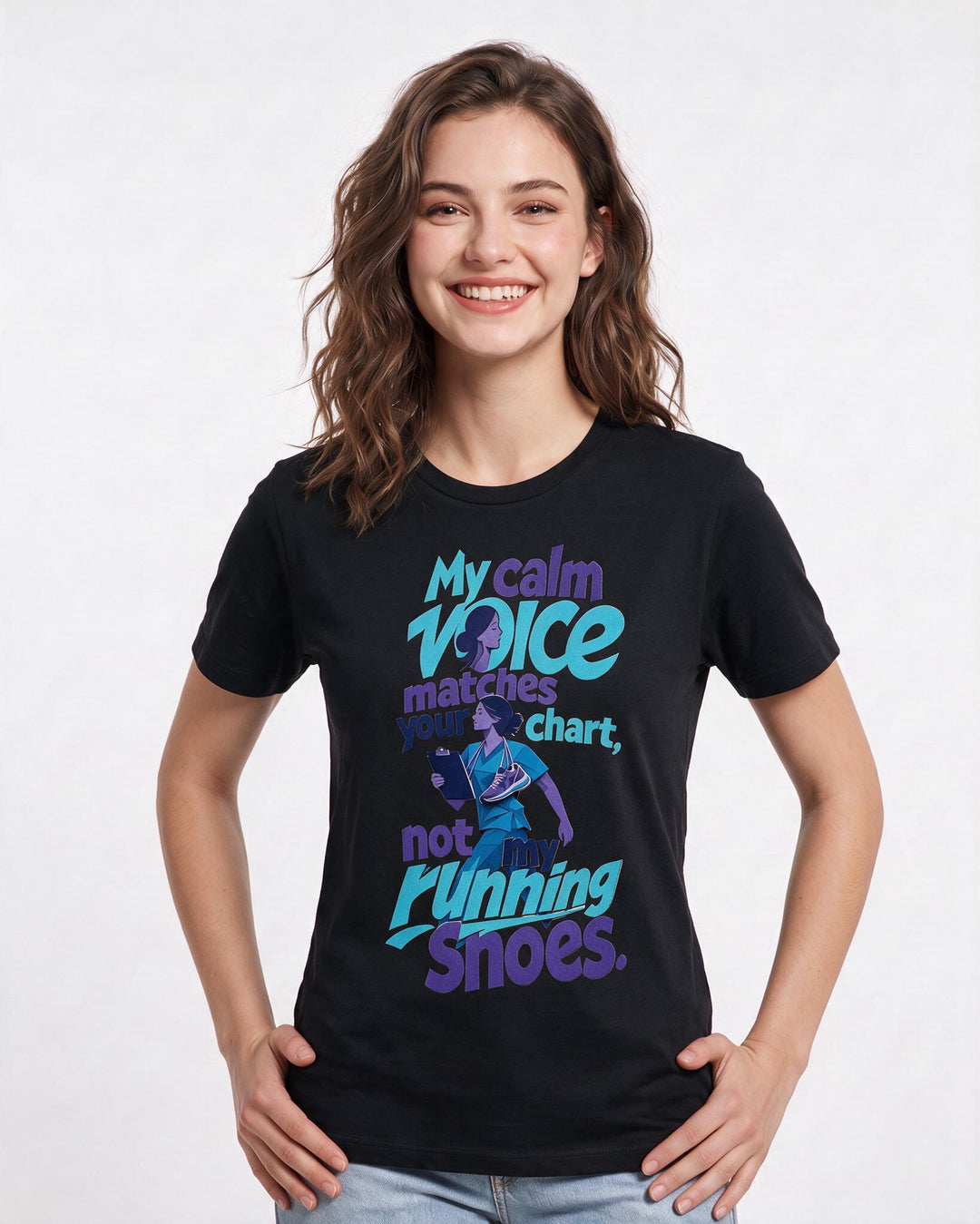 Nurse Black T-Shirt for Women – Nursing Life Graphic Tee product image 3