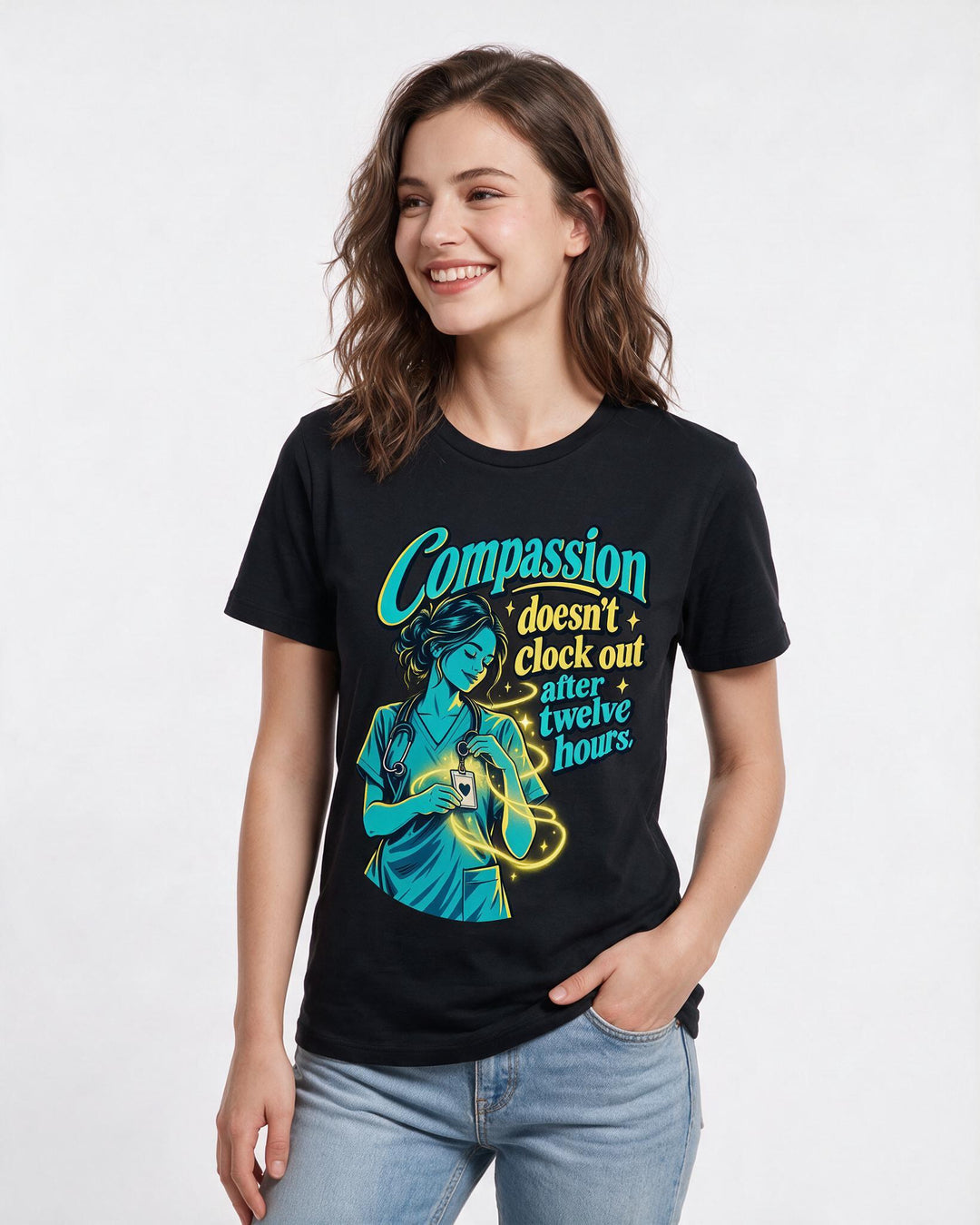Nurse Black T-Shirt for Women – Nursing Life Graphic Tee product image 1