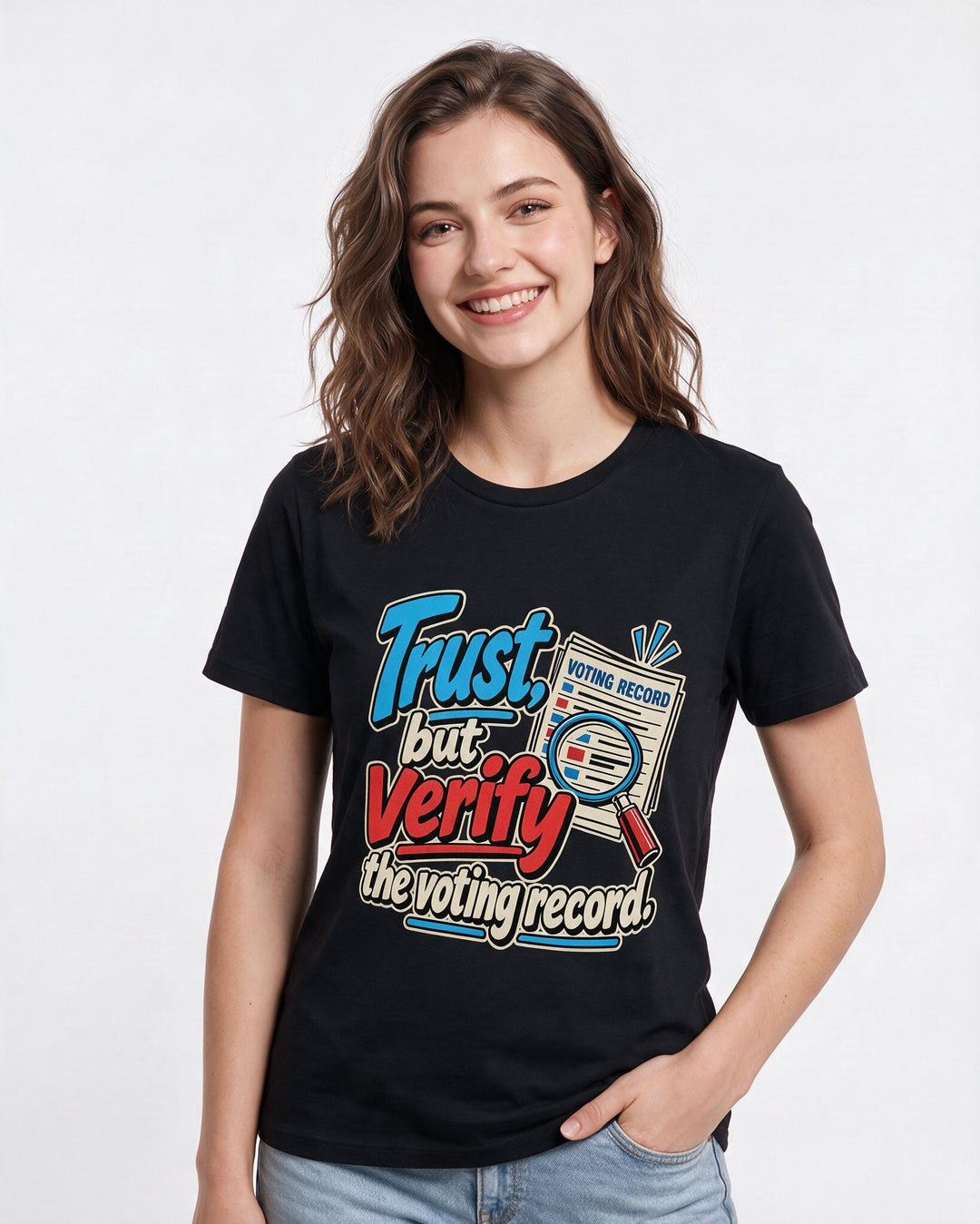 Political Statement Black T-Shirt for Women – Everyday Expression Graphic Tee product image 1