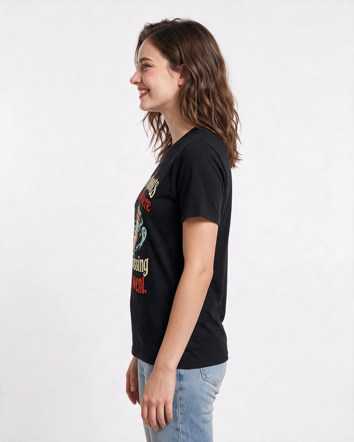 Halloween Black T-Shirt for Women – Halloween Theme Graphic Tee product image 2