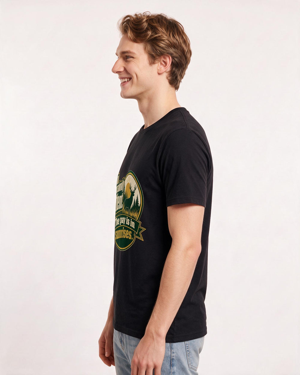Hunting Men's Black T-Shirt - I'm professionally patient. The pay is product image 2