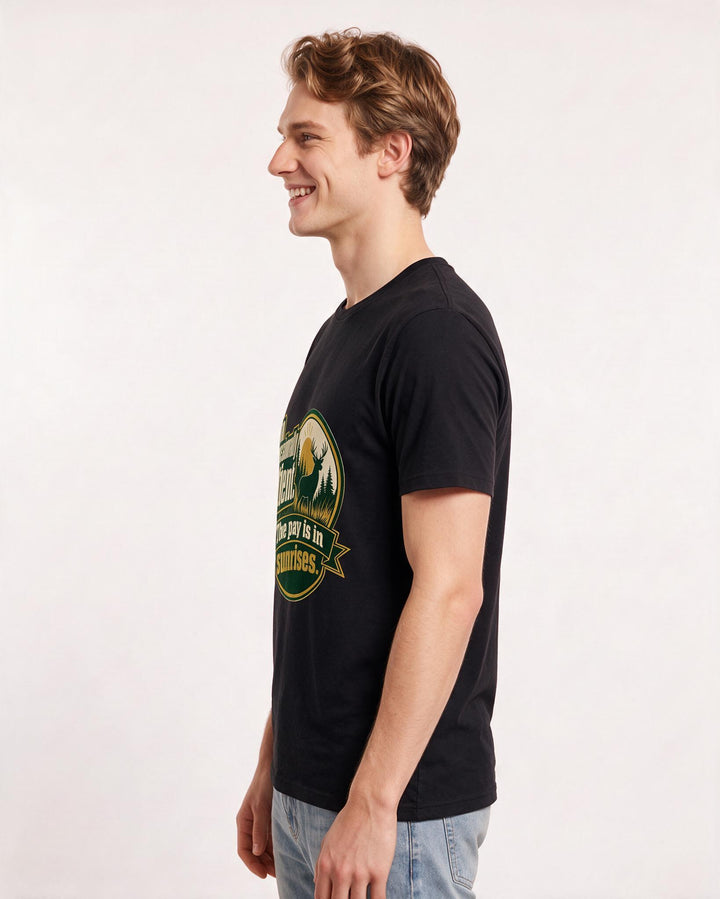 Hunting Men's Black T-Shirt - I'm professionally patient. The pay is product image 2