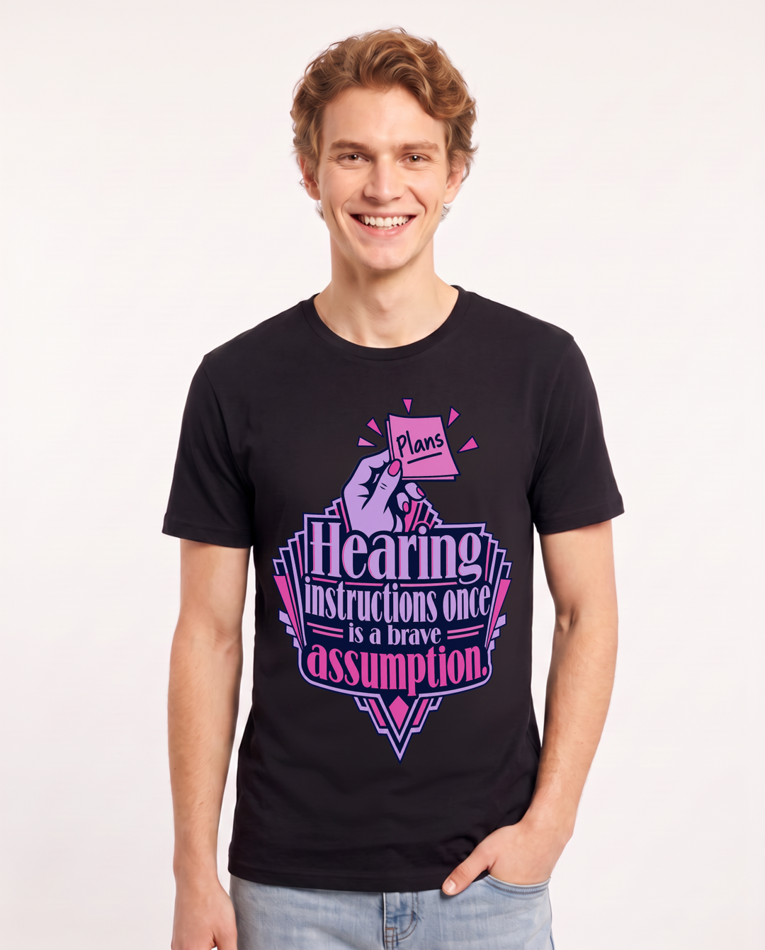 Neurodiversity Black T-Shirt for Men – Everyday Expression Graphic Tee product image 3