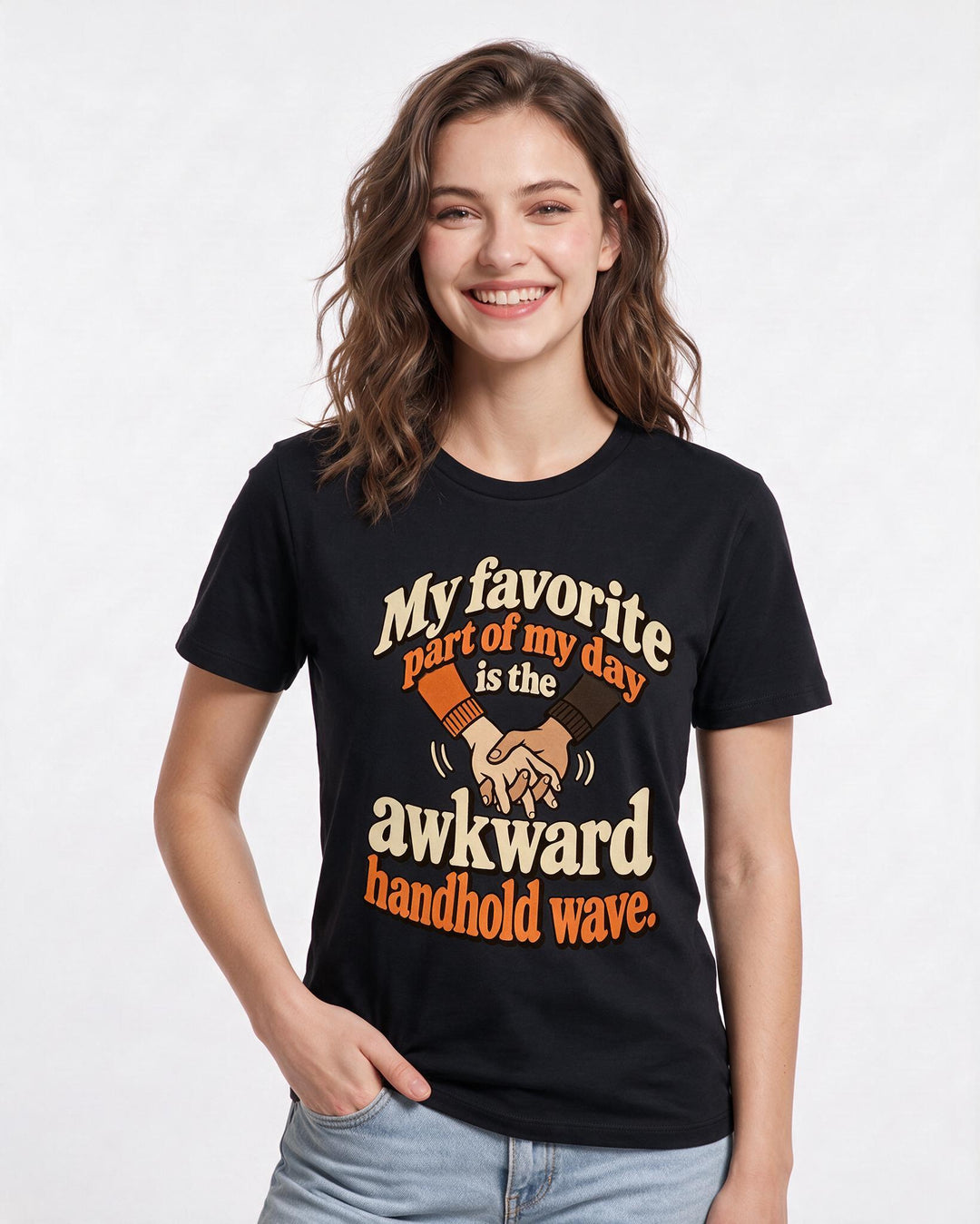 Couples Black T-Shirt for Women – Everyday Expression Graphic Tee product image 1