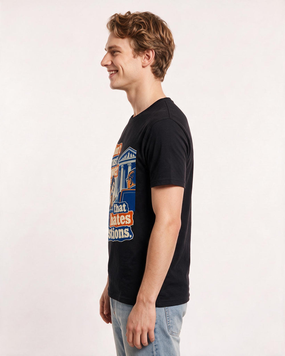 Political Statement Black T-Shirt for Men – Everyday Expression Graphic Tee product image 2