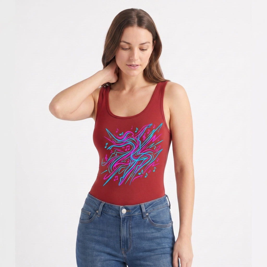 - Sleeveless Round-Neck Tank Bodysuit mockup 2