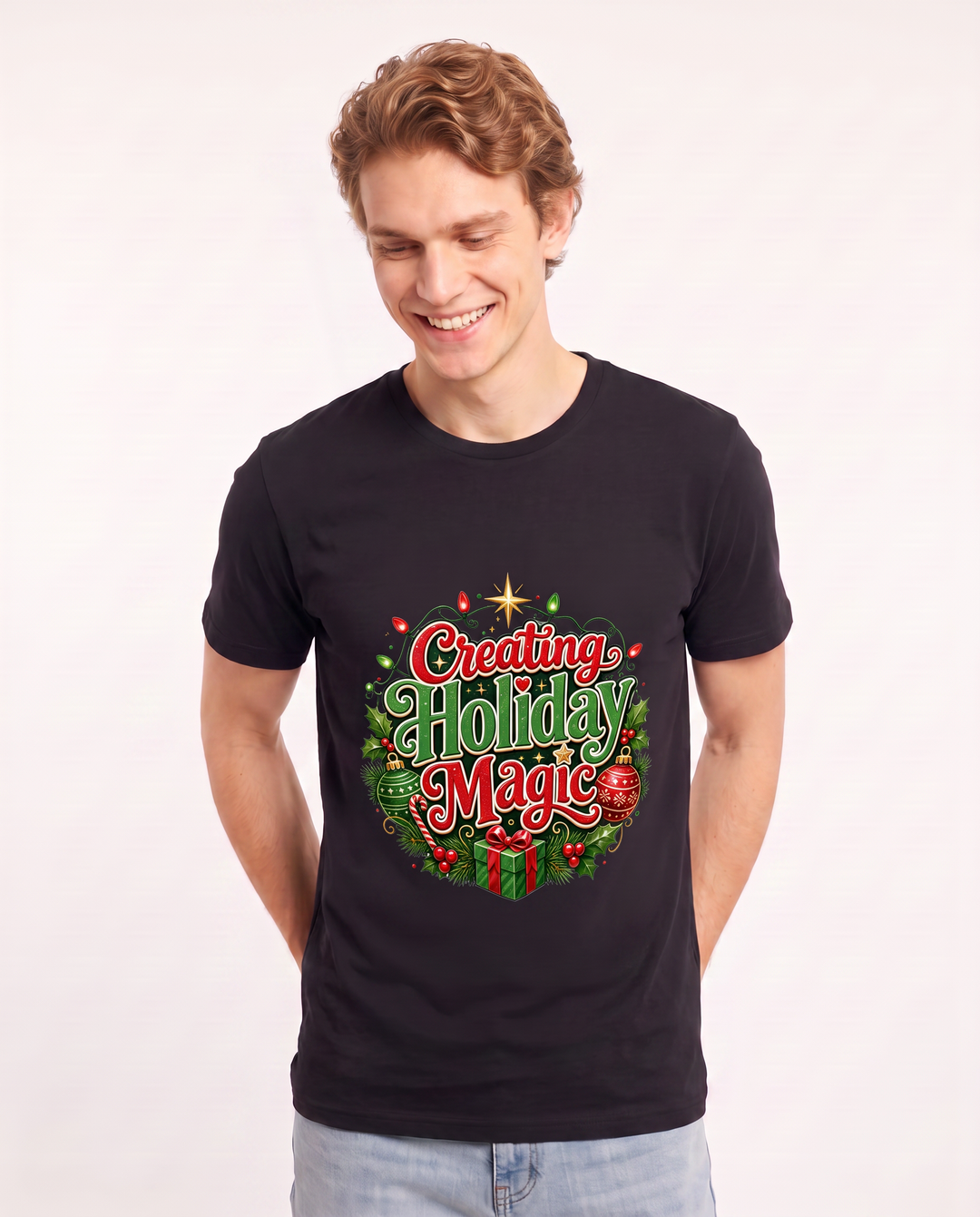 Creating Holiday Magic Men's Black T-Shirt product image 1