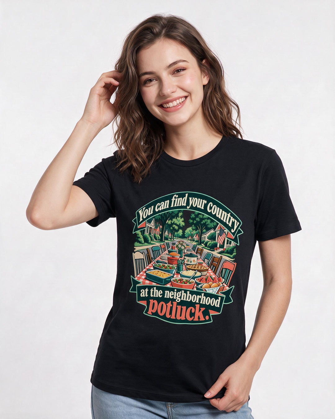 Patriotic Black T-Shirt for Women – Everyday Expression Graphic Tee product image 1