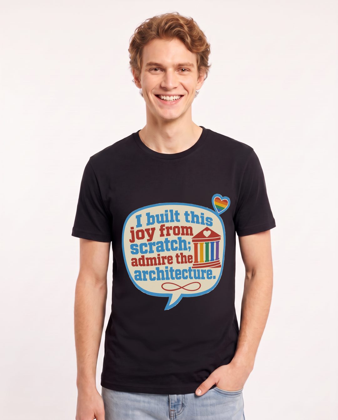 Graphic Men's Black T-Shirt - I built this joy from scratch; admire product image 1