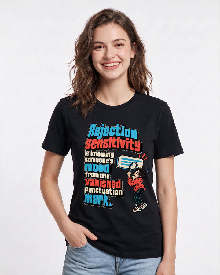 Neurodiversity Black T-Shirt for Women – Everyday Expression Graphic Tee product image 1