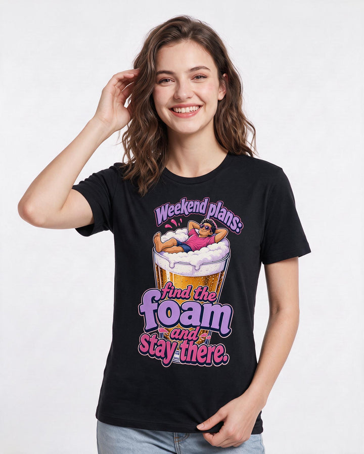Beer Black T-Shirt for Women – Everyday Expression Graphic Tee product image 1