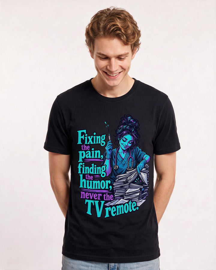 Nurse Black T-Shirt for Men – Nursing Life Graphic Tee product image 1