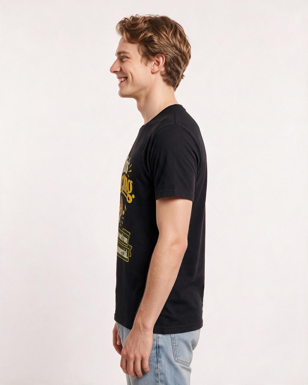 Couples Black T-Shirt for Men – Everyday Expression Graphic Tee product image 2