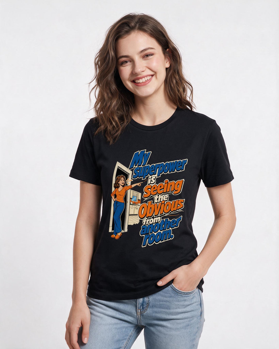 Family Black T-Shirt for Women – Everyday Expression Graphic Tee product image 1