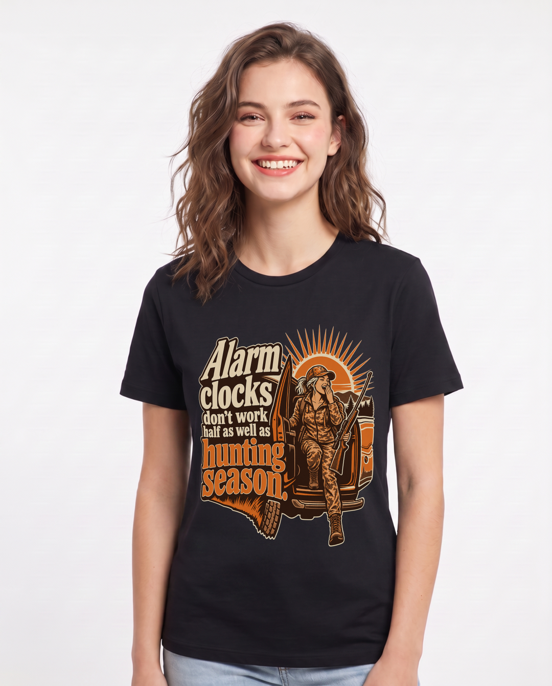 Hunting Black T-Shirt for Women – Everyday Expression Graphic Tee product image 3