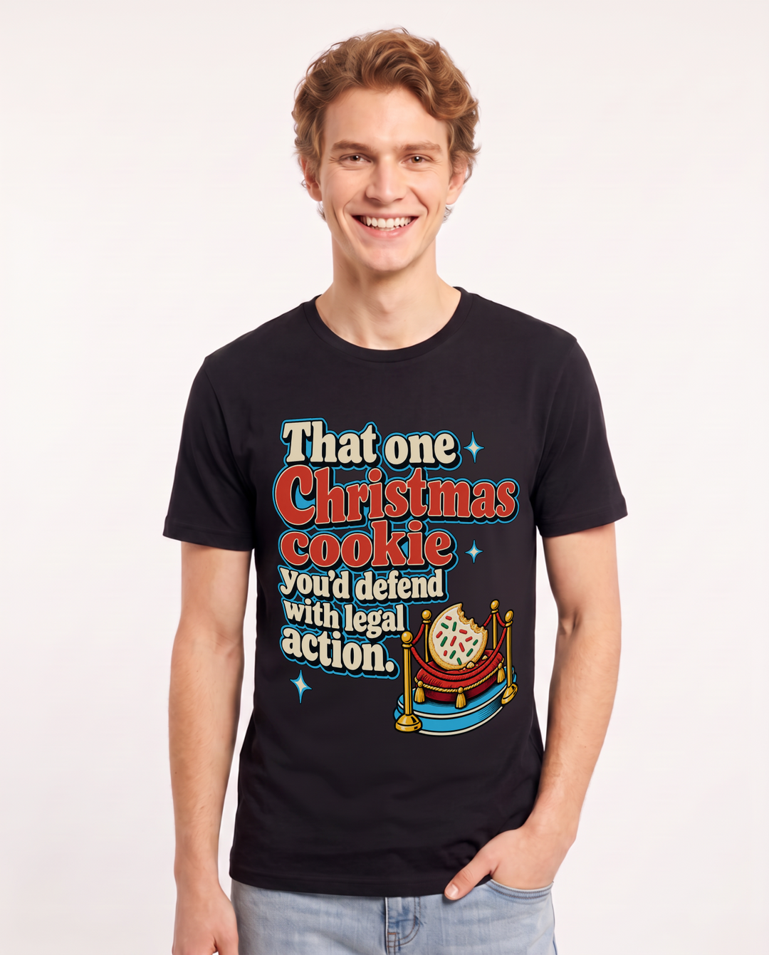 Christmas Black T-Shirt for Men – Holiday Theme Graphic Tee product image 3
