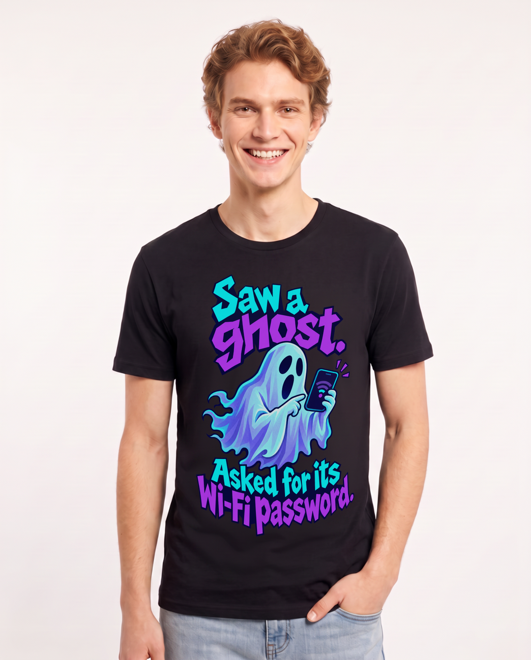 Halloween Black T-Shirt for Men – Halloween Theme Graphic Tee product image 3