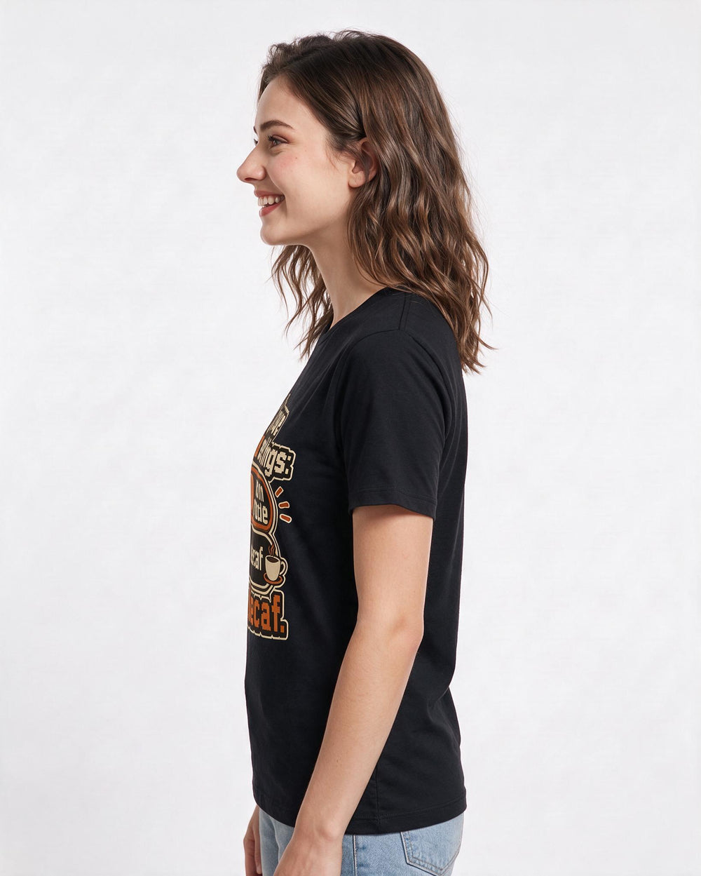 Mom Women's Black T-Shirt – I have two settings: mom mode and decaf. product image 2