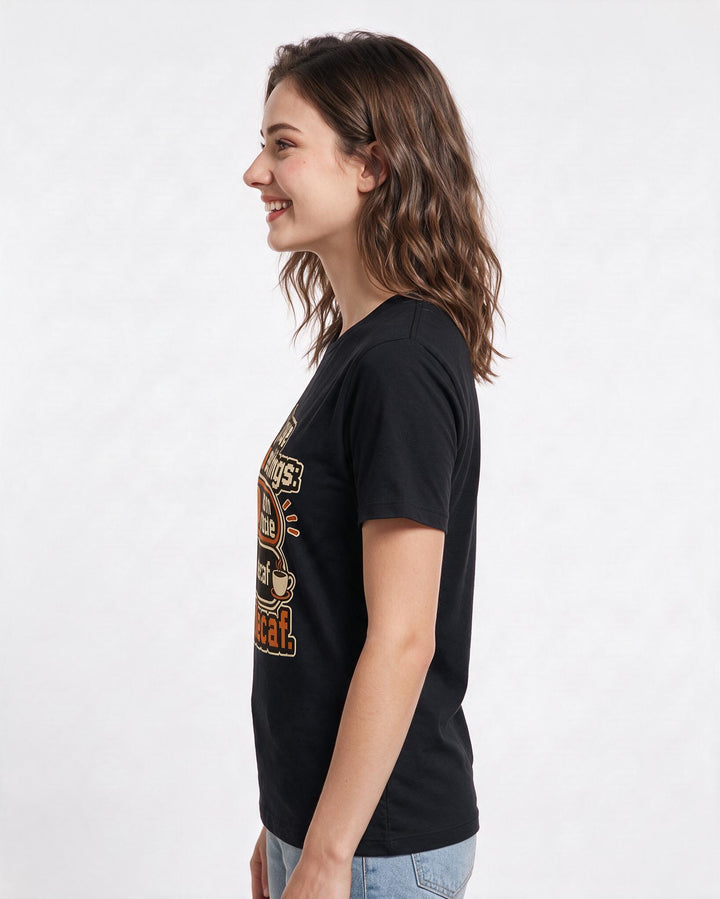 Mom Women's Black T-Shirt – I have two settings: mom mode and decaf. product image 2