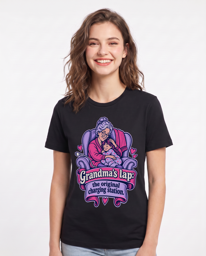 Grandparent Black T-Shirt for Women – Everyday Expression Graphic Tee product image 3