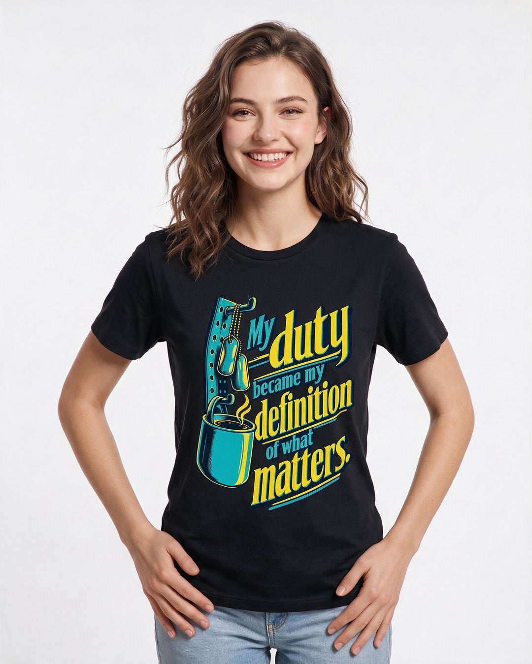 Veteran Black T-Shirt for Women – Everyday Expression Graphic Tee product image 1