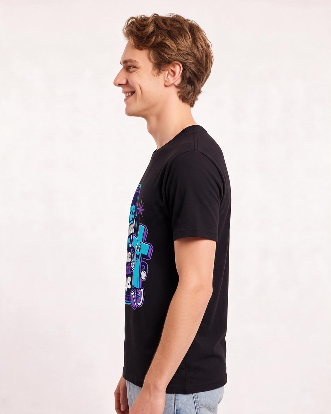 Graphic Men's Black T-Shirt - Grace answered before I finished my product image 2