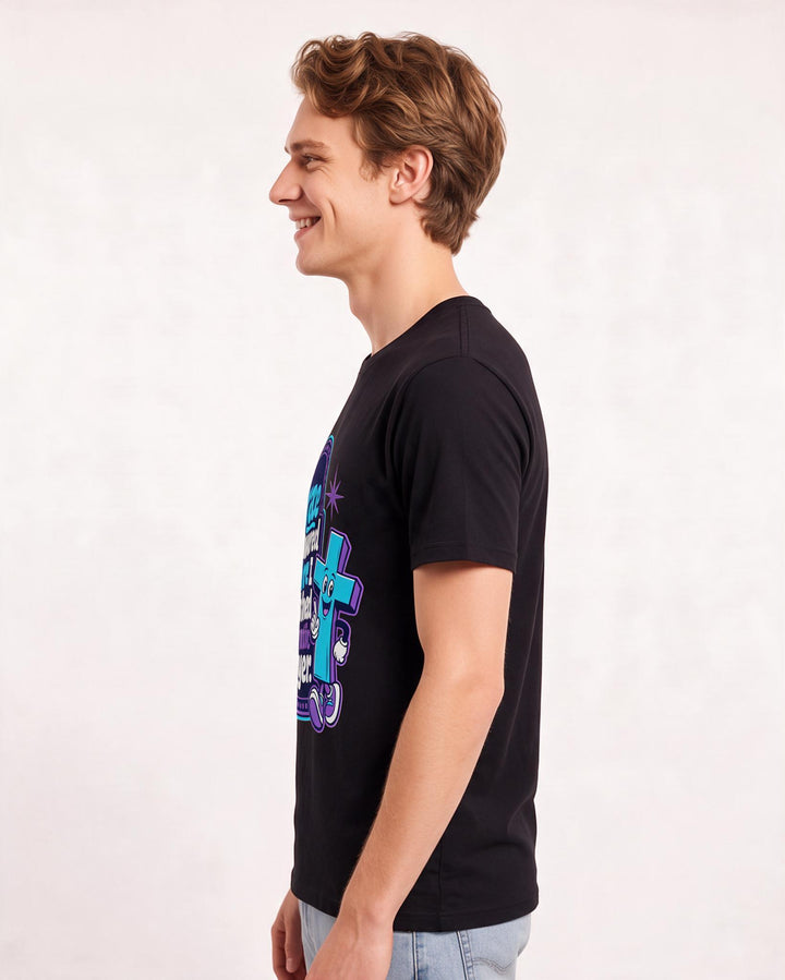 Graphic Men's Black T-Shirt - Grace answered before I finished my product image 2