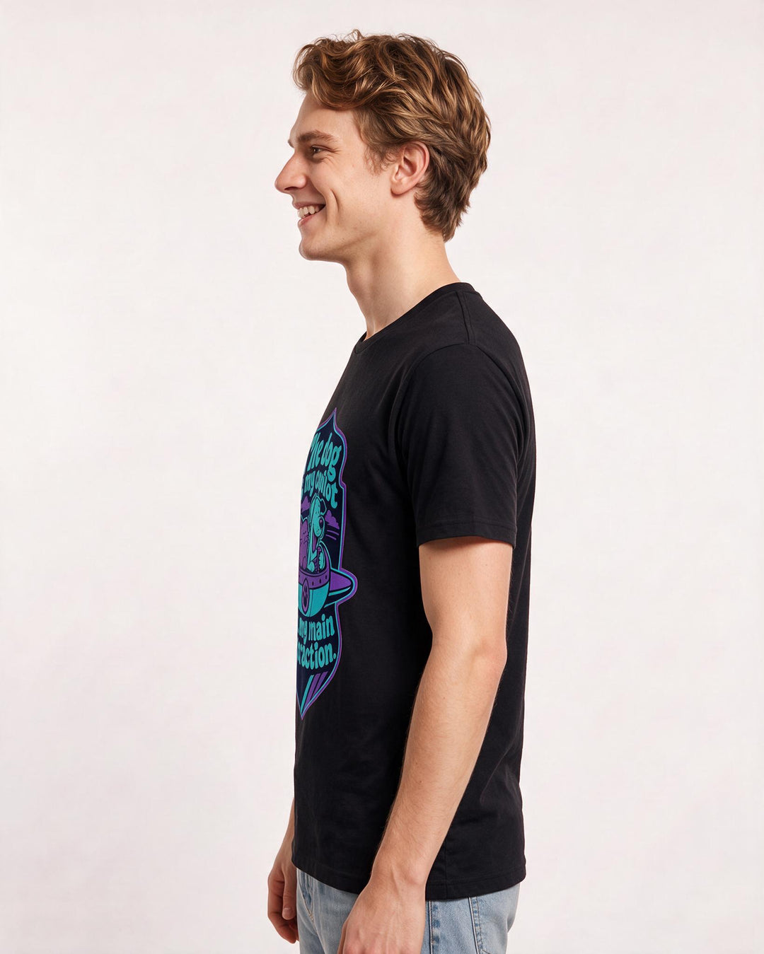 Graphic Men's Black T-Shirt - The dog is my copilot and my main product image 2