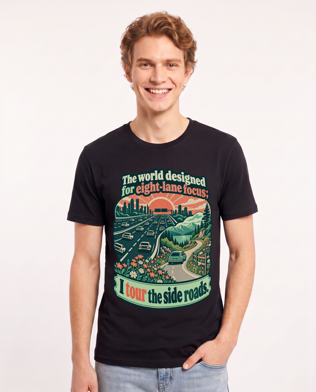 Neurodiversity Black T-Shirt for Men – Everyday Expression Graphic Tee product image 3