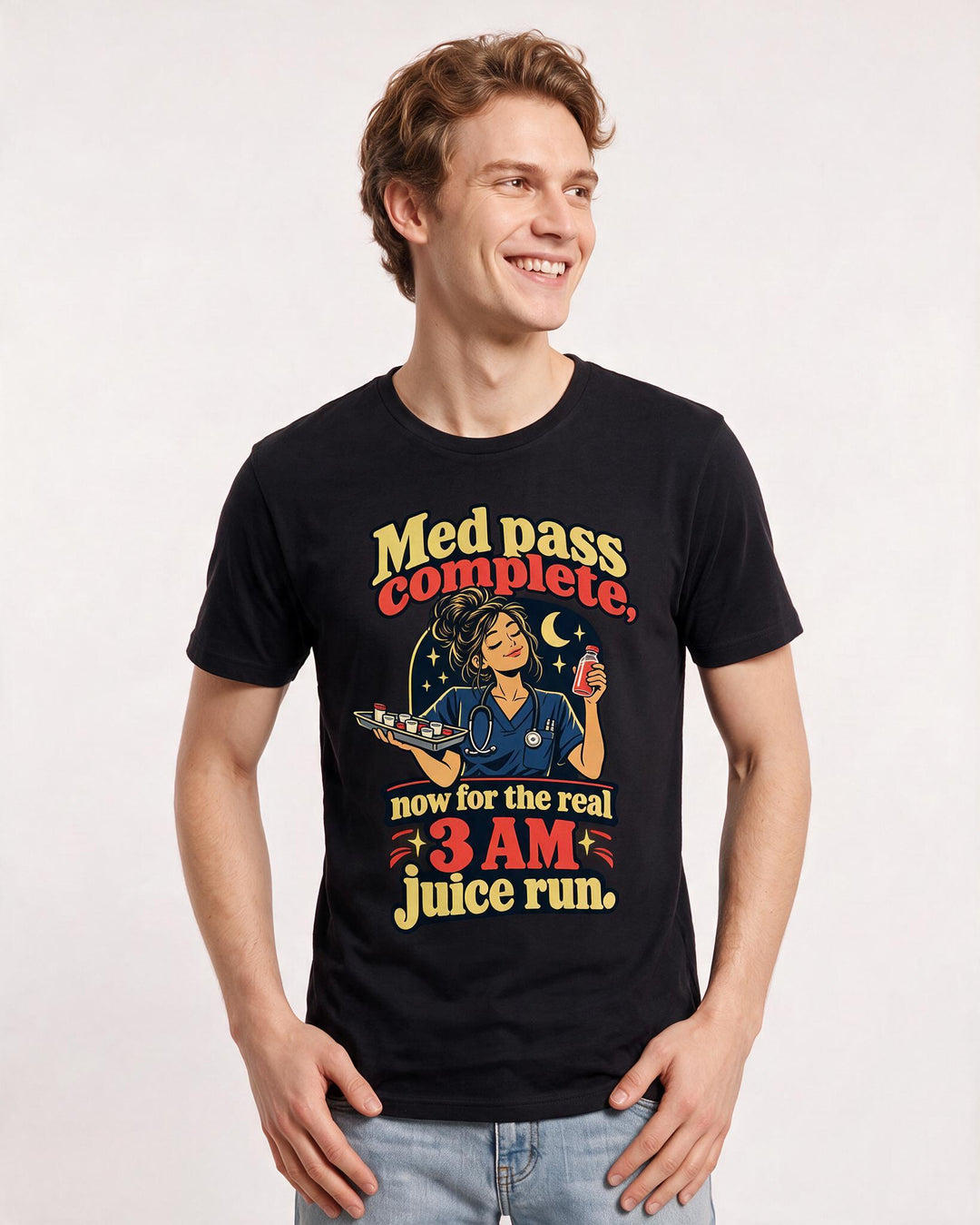 Nurse Black T-Shirt for Men – Nursing Life Graphic Tee product image 1