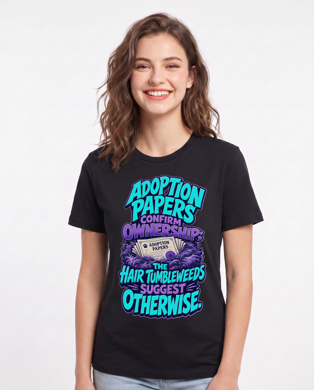 Cat Lover Black T-Shirt for Women – Everyday Expression Graphic Tee product image 3