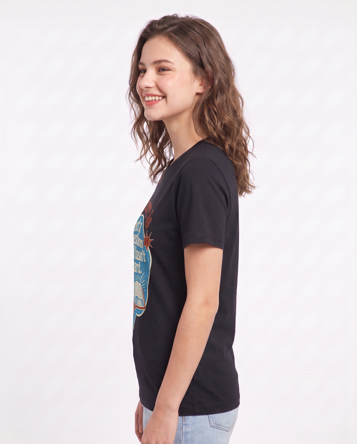 Graphic Women's Black T-Shirt - My future is not a question God hasn't product image 2