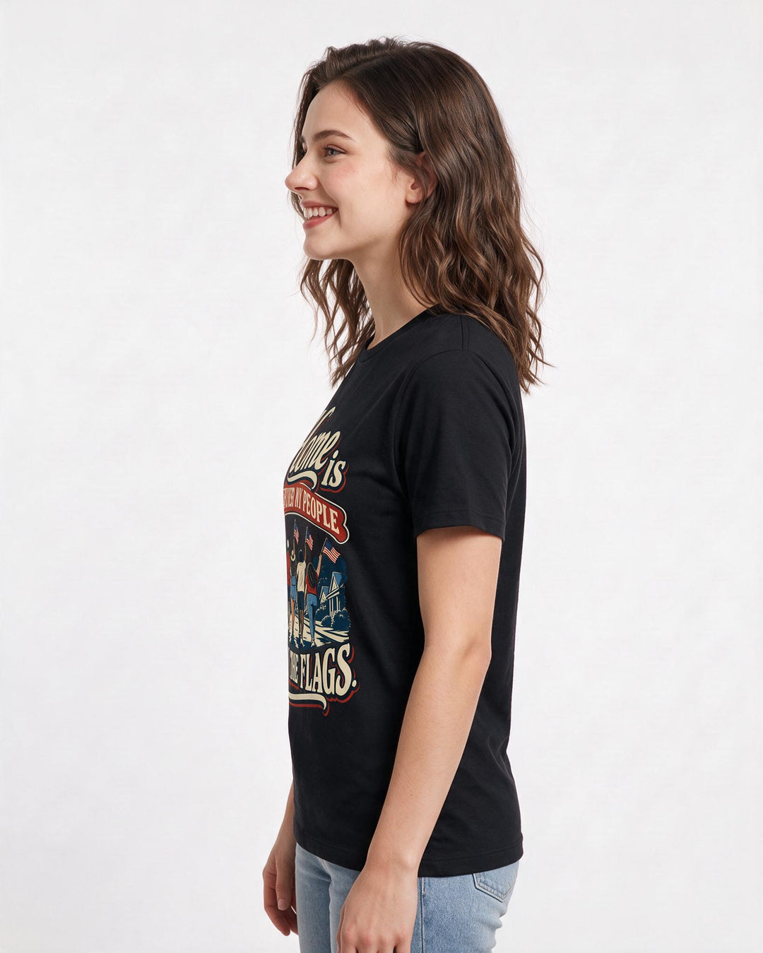 Patriotic Black T-Shirt for Women – Everyday Expression Graphic Tee product image 2